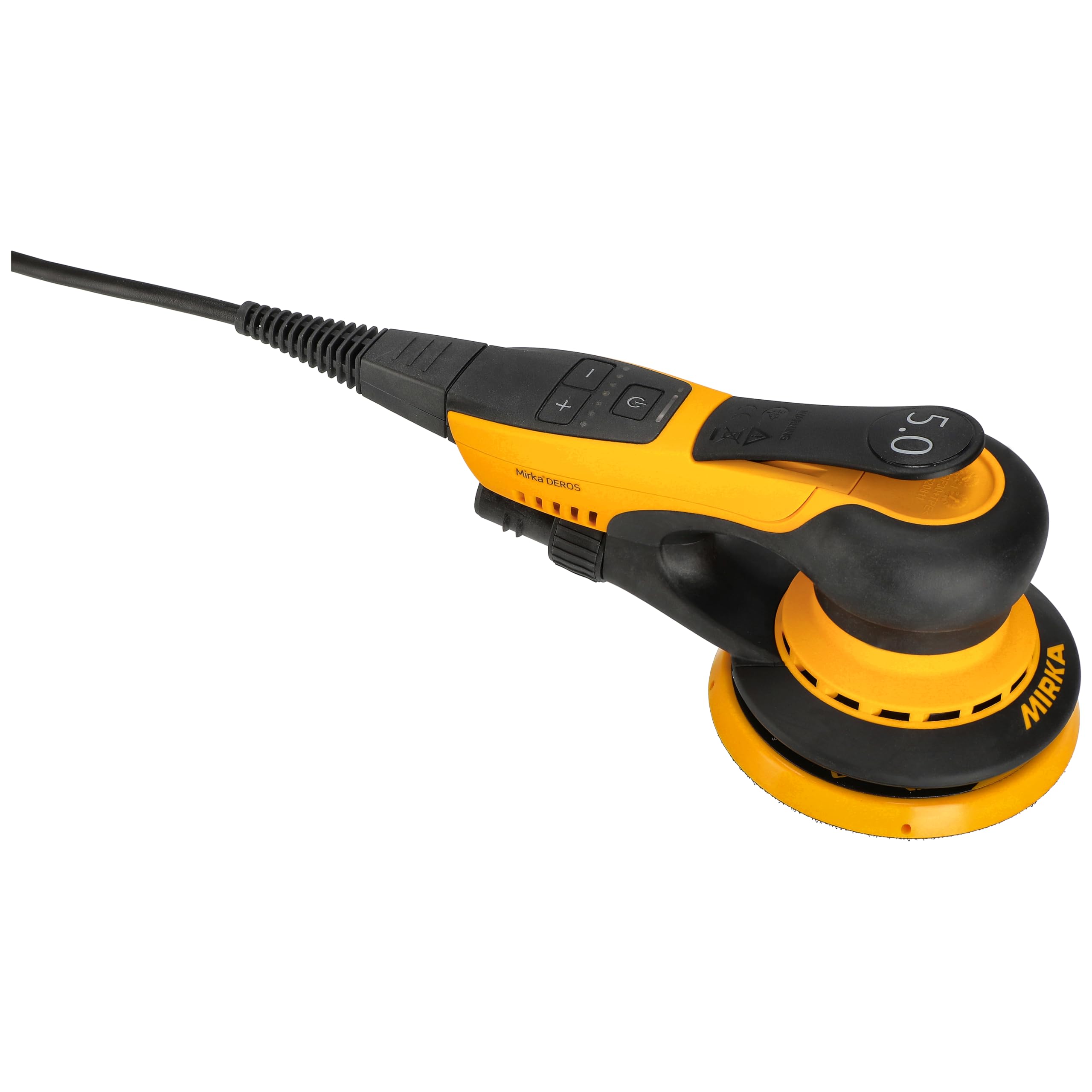 Mirka ponceuse orbitale DEROS II 550CV 125 mm excentrique 5 mm | Ponceuse excentrique avec aspiration des poussières pour bois et plâtre, fixation auto-agrippante pour le papier abrasif