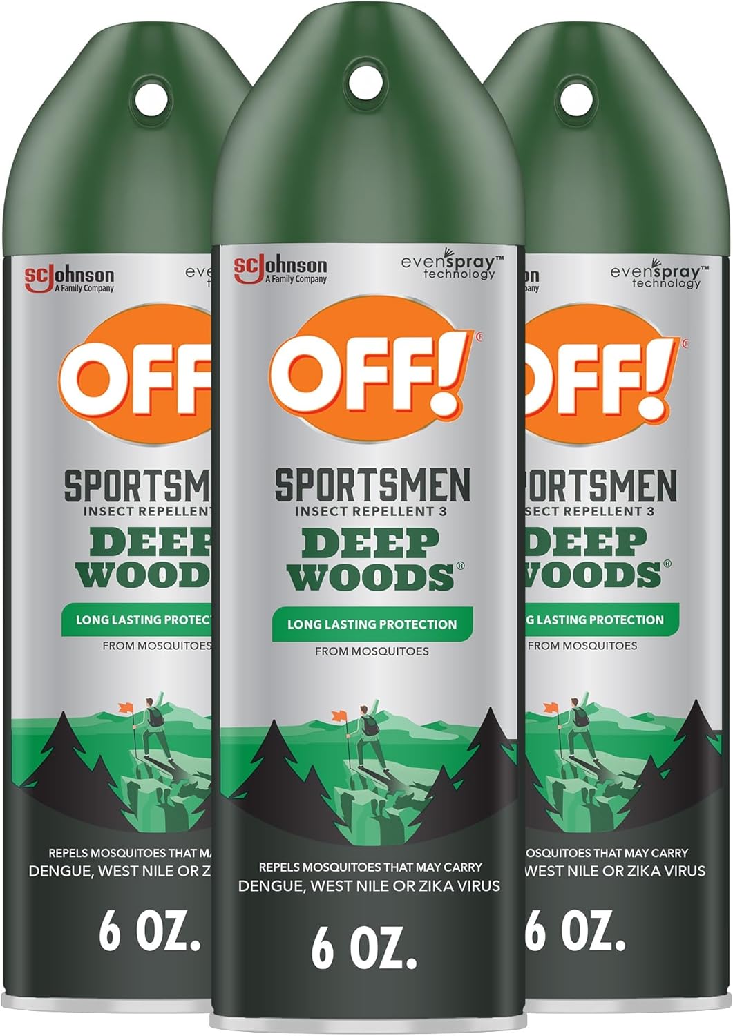 OFF! Deep Woods Sportsmen Insect Spray for Hunting Camping and Fishing 6 Ounce (Pack of 6)