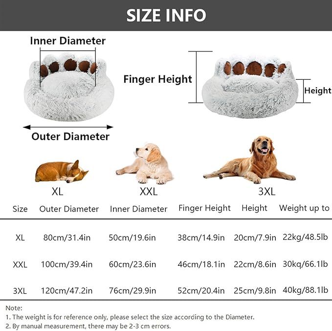 Cama Redonda Perro Grande 80cm Lavable Antideslizante miniatura 5