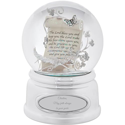 THINGS REMEMBERED Engraved Inspirational Prayer Scroll Musical Snow Globe, Plays