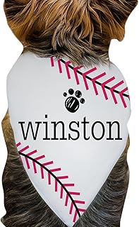 GiftsForYouNow Baseball Themed Personalized Pet Bandana
