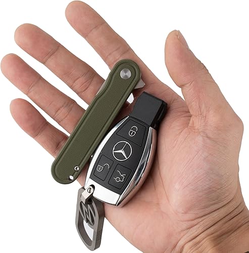 Miniatura 10 de OLITANS Cuchillo de bolsillo G040, hoja de acero D2 de 2.75 pulgadas, mango G10, pequeño cuchillo EDC con clip de bolsillo para hombres y mujeres,