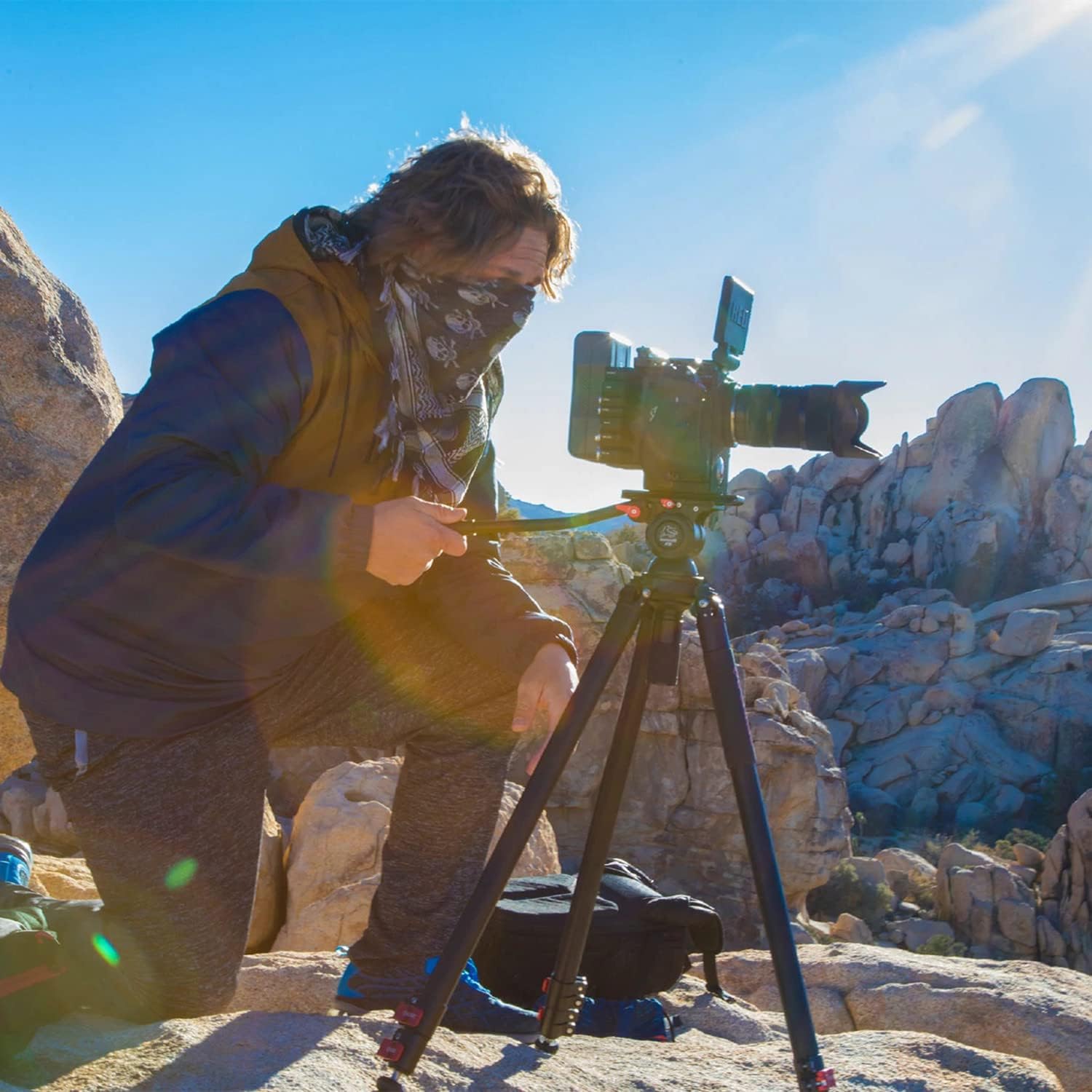 IFOOTAGE Gazelle TC7 Carbon Camera Tripod, 61" Professional Video Tripod 3 Sections with Quick Release Handle,Compatible with DSLR Camcorder
