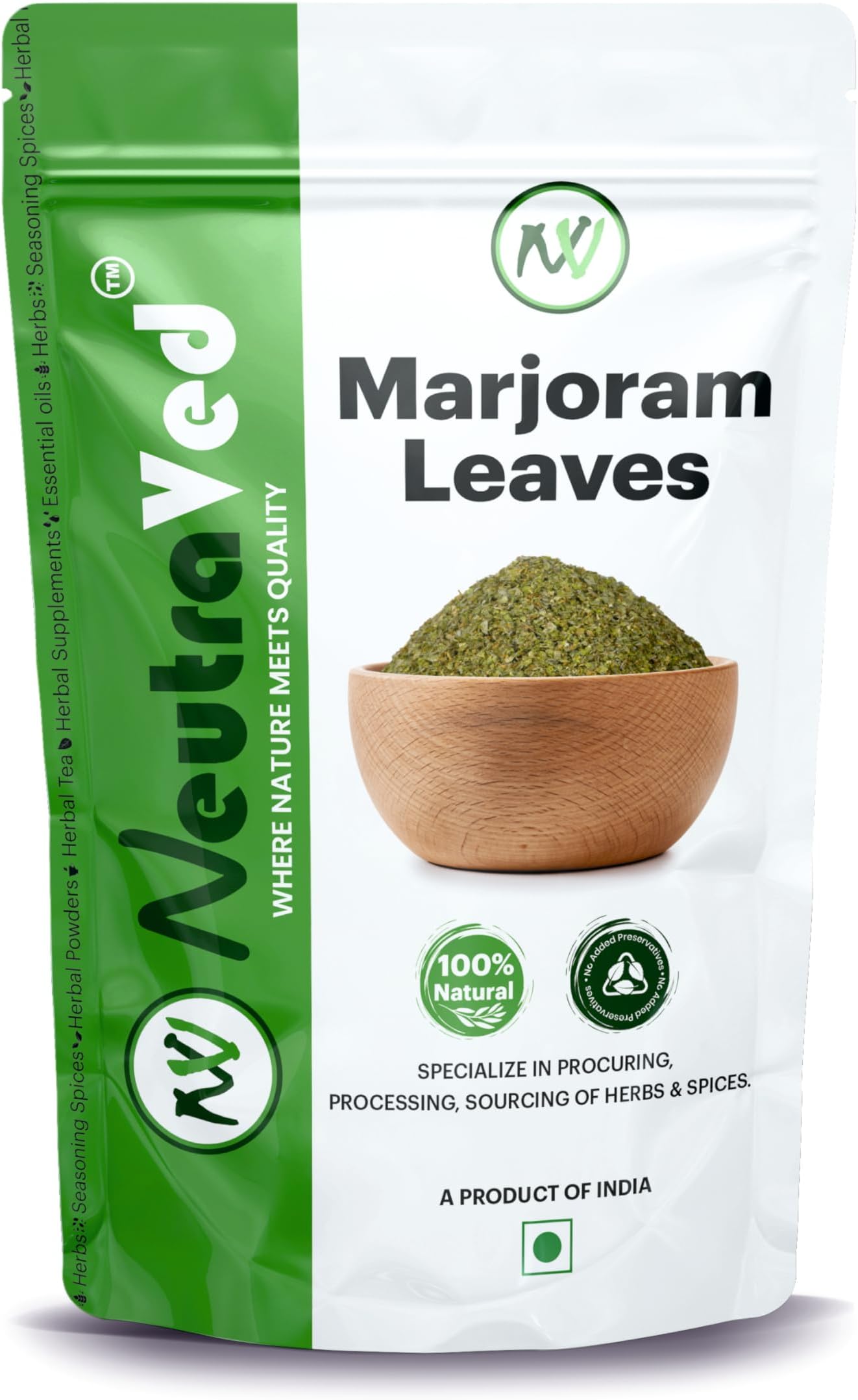 NeutraVed Marjoram Dried Leaves/Marjoram Herbs, with Rich aroma and flavor 70g