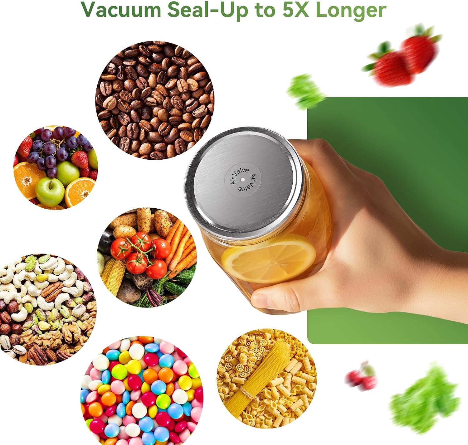 Mason Jar Lids 48 Pack: 24 Wide Mouth + 24 Regular Mouth Canning Lids, Vacuum Seal Food-Grade Canning Supplies Compatible with Electric Vacuum Sealers