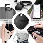 ATUVOS Air Étiquette de suivi 4 Pack, Smart Key Finder Bagage Tracker Compatible avec Apple Find My (iOS Seulement, Android non pris en charge), Bluetooth Item locator pour les sacs, Valises, Portefeuille, Batterie remplaçable.