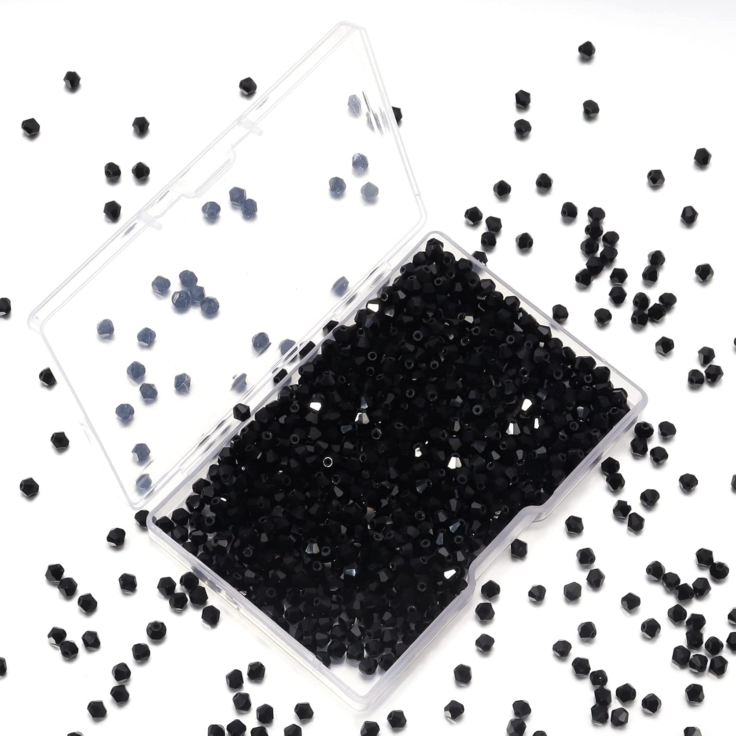 1200pcs Crystal Glass Beads 3mm Bulk Faceted Bicone Spacer Beads for DIY Jewelry Making