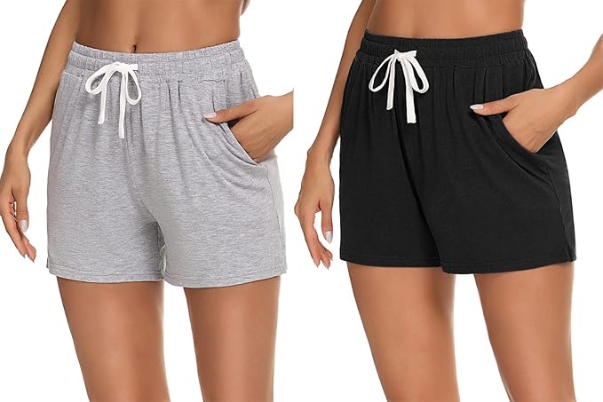Aseniza Pantaloncini Corti Donna Cotone, Pigiama Estivo a Righe Pantaloni,Shorty  Casual da Donna Pigiama Pantaloncini con Tasche : Amazon.it: Abbigliamento