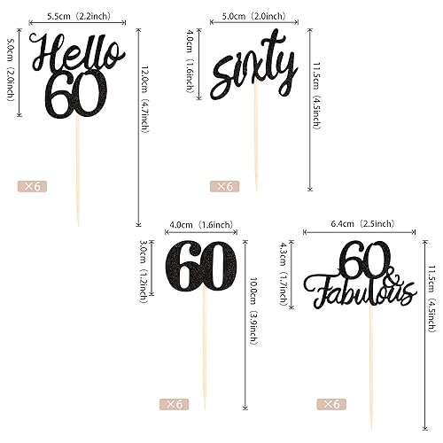 Miniatura 11 de 24 piezas de decoraciones oficiales para cupcakes de cumpleaños número 13 Hello 13 Thirteen Cupcake Picks 13th Birthday Cake Decor Supplies Black