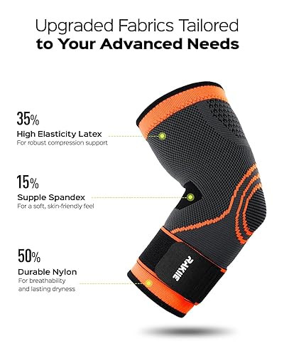Miniatura 6 de Rakiie Codera de compresión para codo, 2 unidades, codo para tendinitis y codo de tenista, codo para aliviar el dolor para hombres y mujeres, codo
