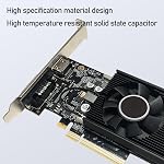 GT 1030 4GB DDR4 Graphics Card, 64 Bit PC Gaming Video Card Half Height GPU with HD Multimedia Interface DVI D Dual Monitor Support, for Computer