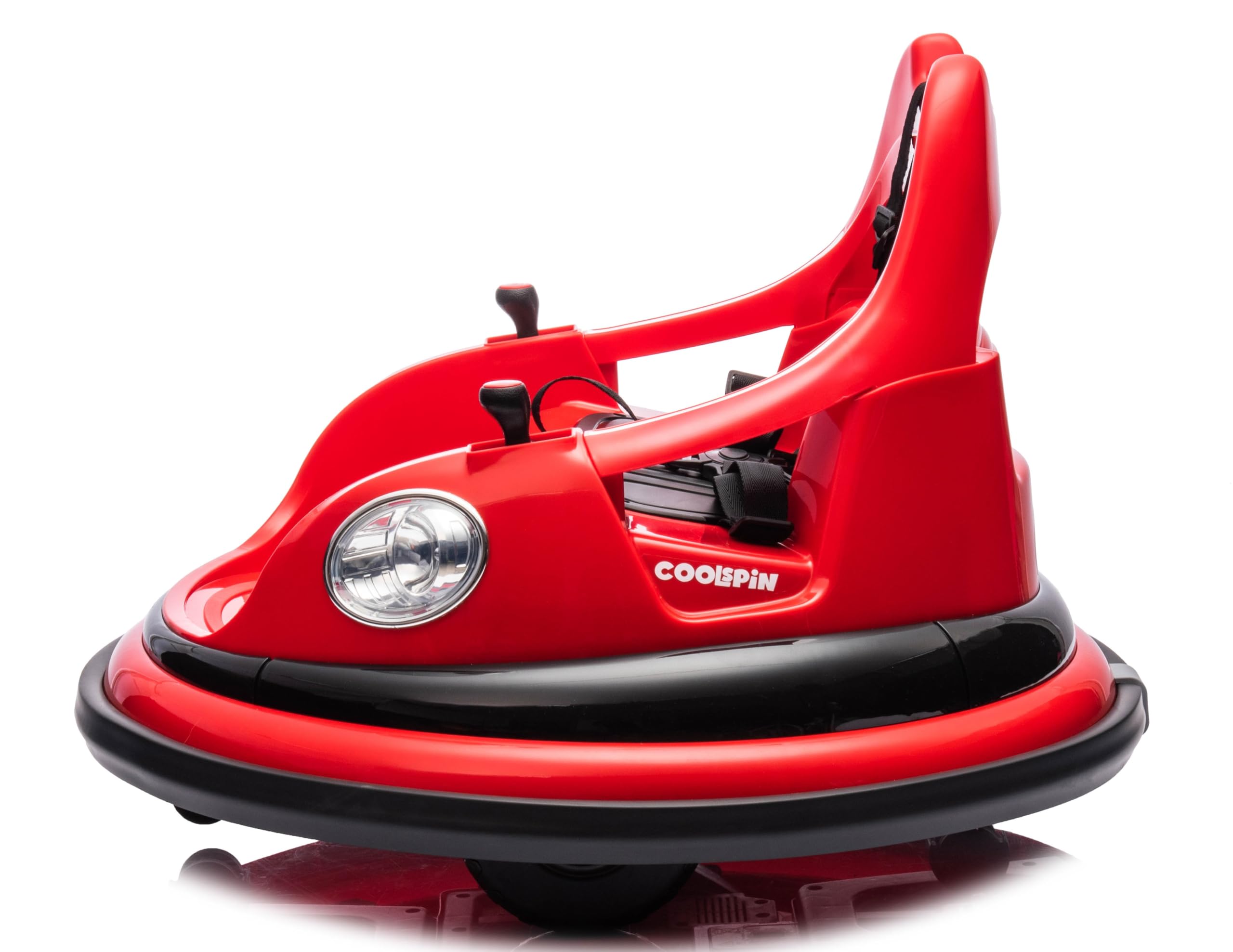 Autoscontro Elettrico 12V per Bambini Mondial Toys – Macchina Girevole 360° con Telecomando, Joystick, Cintura 5 Punti, Bluetooth, Luci LED, Musica, Paraurti, Giostrina da Casa (Rosso)