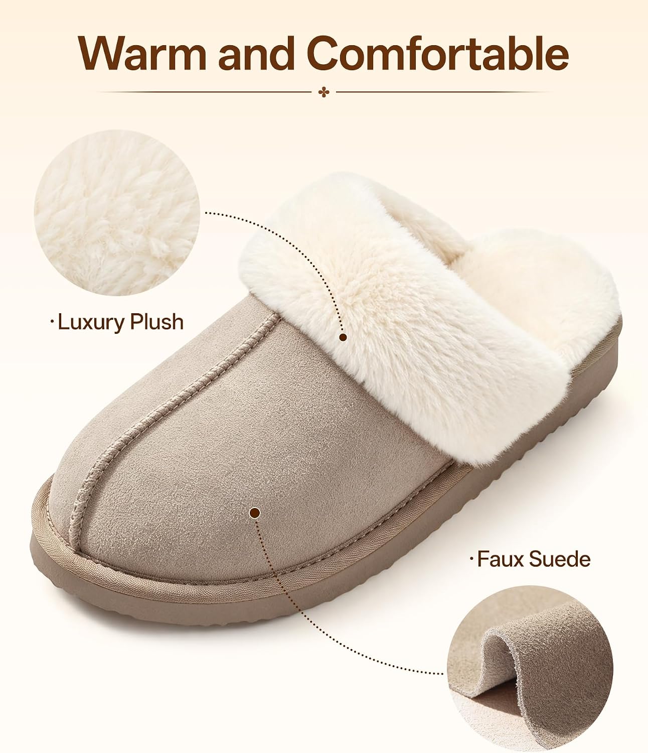  Fuzzy Memory Foam Slippers for Women Indoor Outdoor House Shoes thumbnail