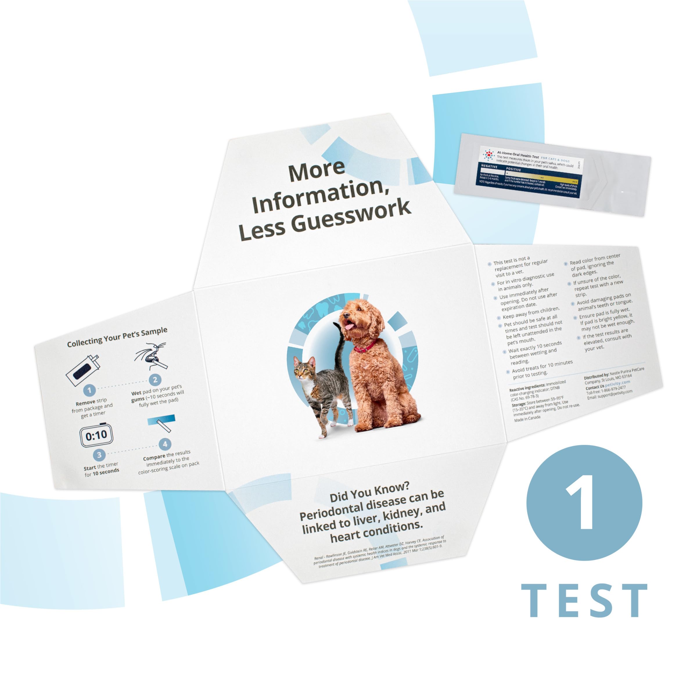 Petivity at-Home Oral Health Test for Cats and Dogs, Powered by Purina - 1 Ounce (Pack of 1)