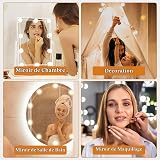 OSDUE Hollywood Mirror Lights Stick on 10 Bulbs, Makeup Lights for Dressing Table, USB Cable Adjustable, LED Vanity Mirror Lights for Mirror Make Up Light for Bathroom Vanity Table Bedroom - 7