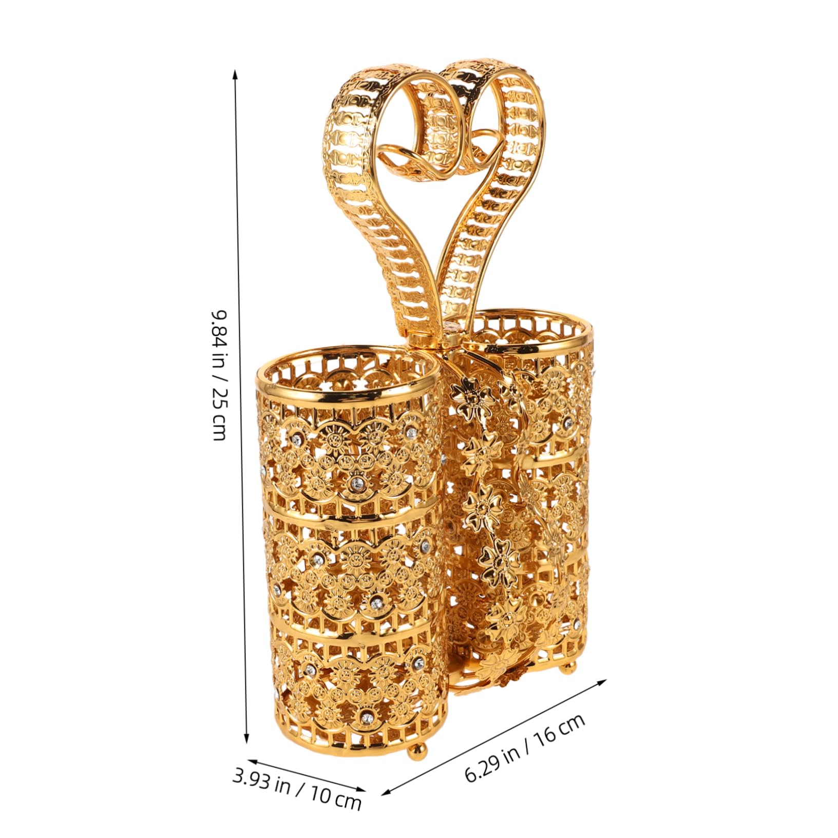 FUNOMOCYA Elegant Iron Utensil Holder Bucket for Kitchen Organization Stylish Cutlery Storage Rack Multi Functional Metal Design for Utensils Condiments Supplies Spacious