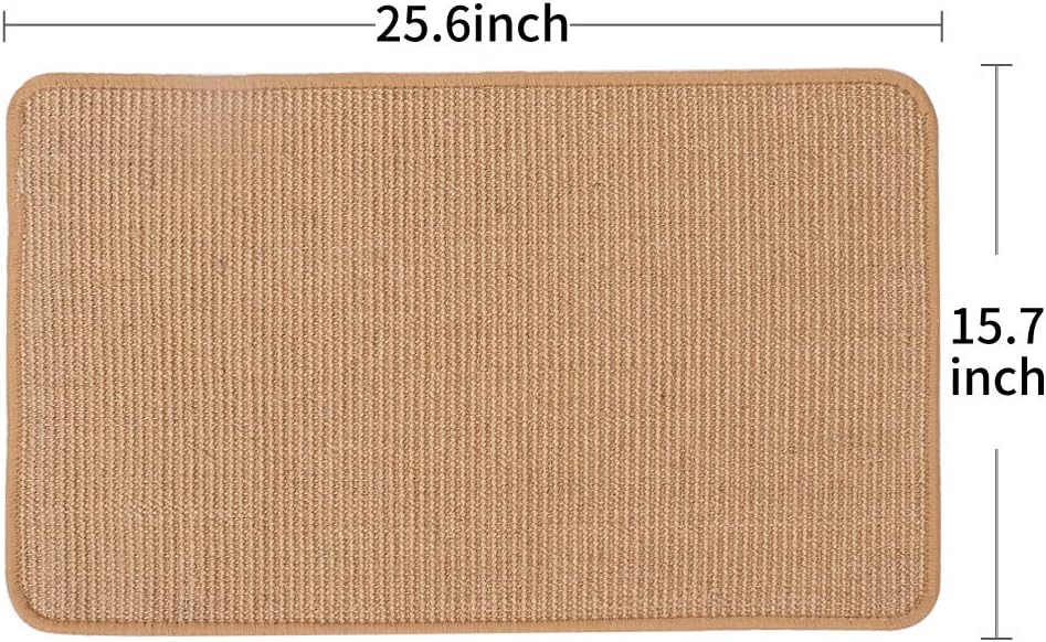 M&MKPET Natural Sisal Cat Scratcher Mat Horizontal Cat Floor Scratching Pad Rug Scratch Pad for Cat Grinding Claws & Protecting Furniture (25.6" 15.7") : Pet Supplies