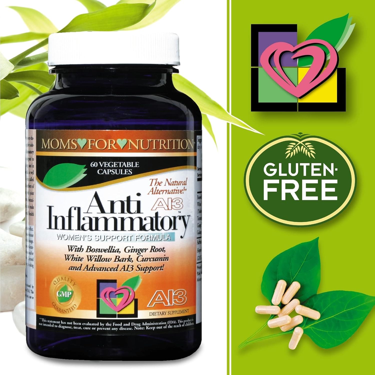 All-Natural Anti-Inflammatory Essential Synergy Women's Support Formula by Moms for Nutrition with a Proprietary Blend of 12 Herbs, Enzymes and Botanicals for Inflammation-Induced Pain,Day / Night Use : Health & Household