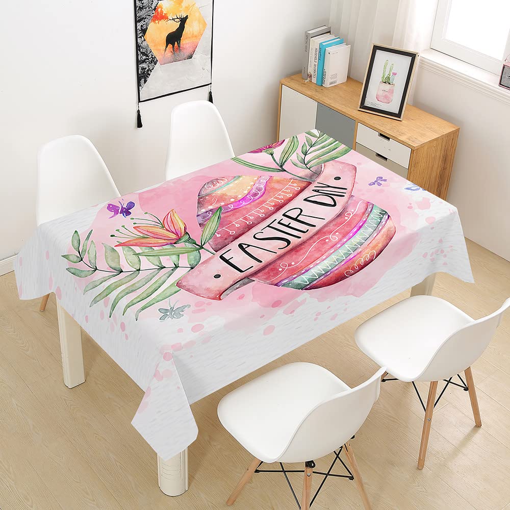Softalker Nappe Blanche Rectangulaire 140x240 Cm Fleurie Printemps - Nappe De Pâques Extérieur Jardin Table à Manger