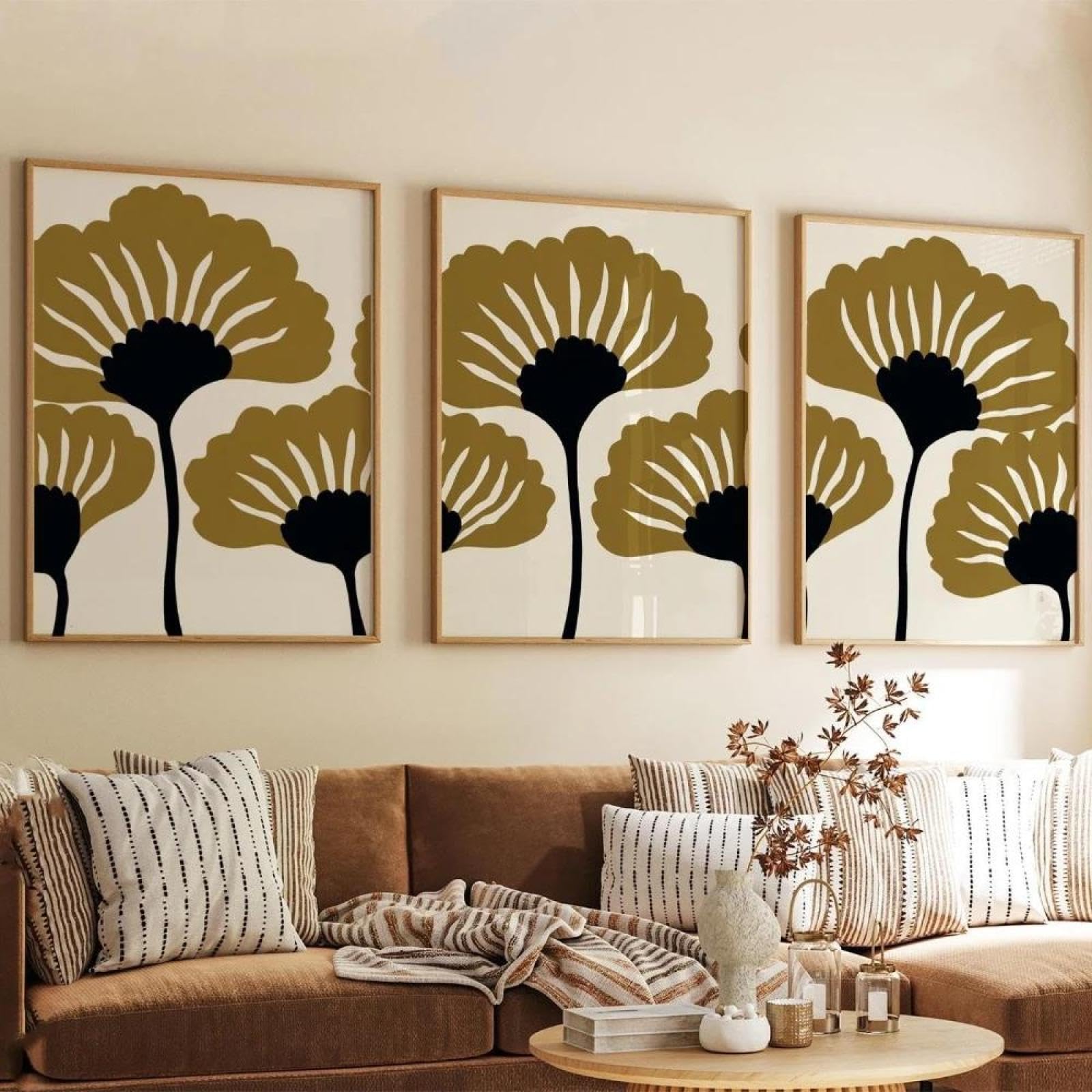 Baibexing Abstract Floral Minimalist Botanical Canvas Painting Poster And Prints Wall Art Picture For Living Room Home Decor 30X40Cmx3Pcs Unframed