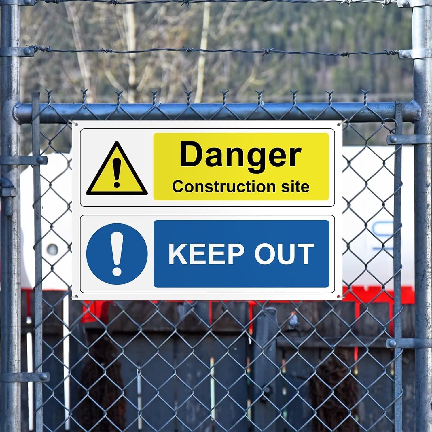 Kit de señales de seguridad para obras de construcción, paquete de 14 unidades, seguridad en el sitio, primeros auxilios, sin acceso no autorizado, punto de montaje de incendios y oficina en el sitio,