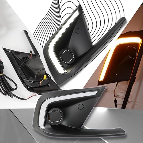 Miniatura 5 de Switchback - Lámpara LED antiniebla frontal color blancoámbar para correr diurna, secuencial dinámica, función de luz de giro LED compatible con