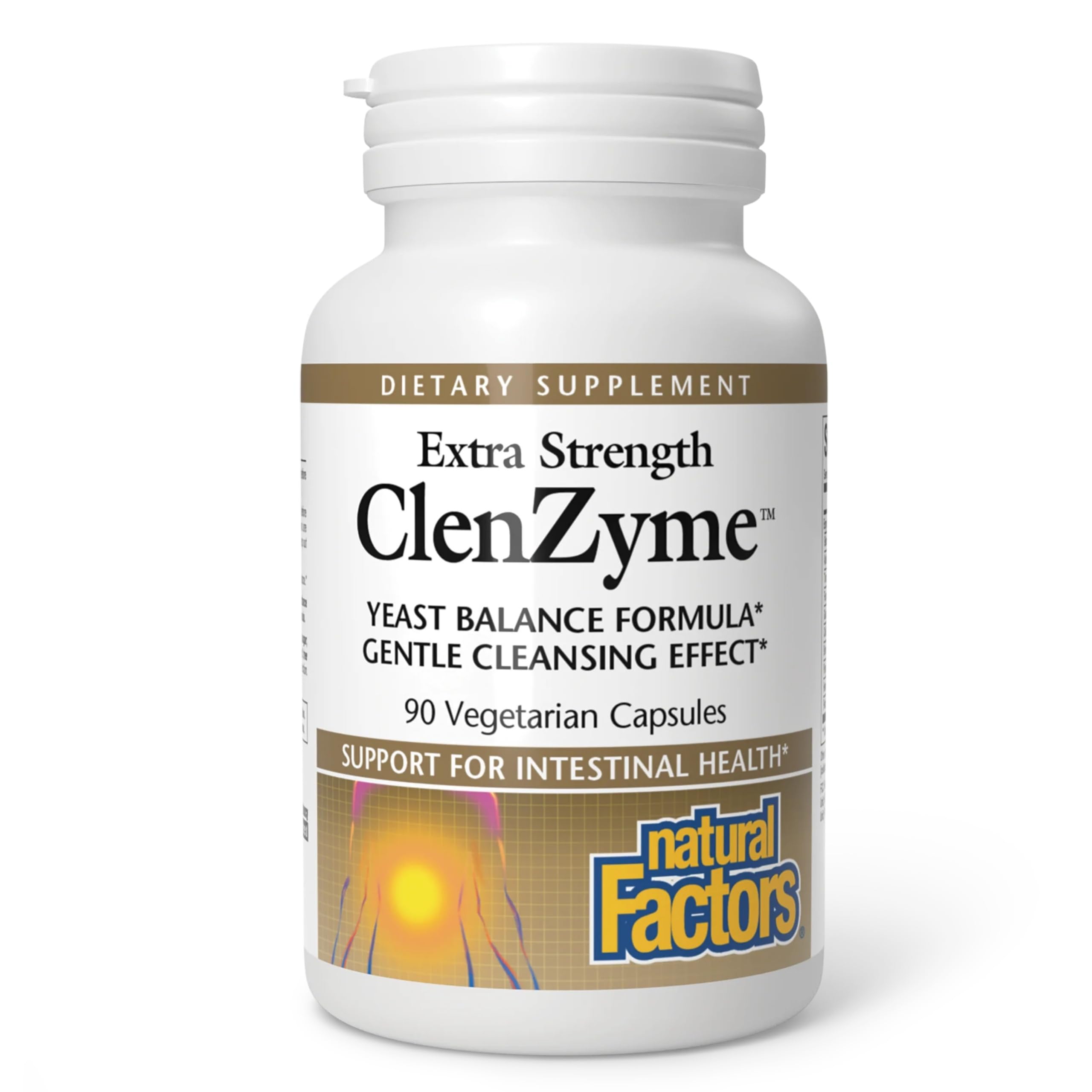Natural Factors Extra Strength ClenZyme Digestive Enzymes, 90 Veg Caps 90 Count (Pack of 1)