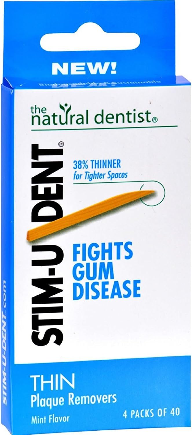 Natural DentistStim-U-Dent Thin Plaque Remove Roasted Mint - Case of 6-4 Packs