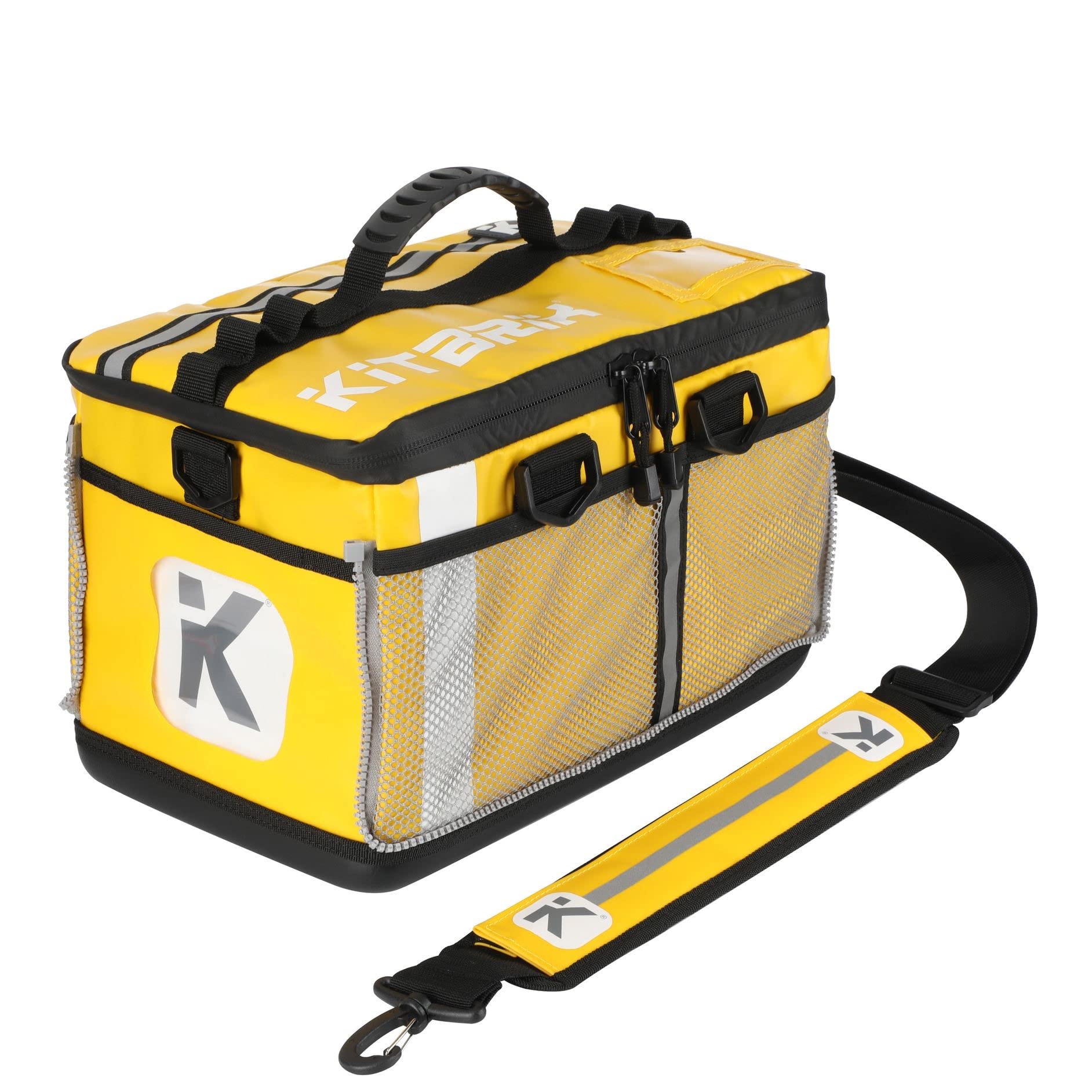 KitBrix Waterproof Gym Duffel Bag, Under Seat Cabin Bag 39x24x24 - Solid Reinforced Base - Built for Wet & Muddy Kit - Multi-Use: Swimming, Football, Camping, Travel, Triathlon Transition Bag