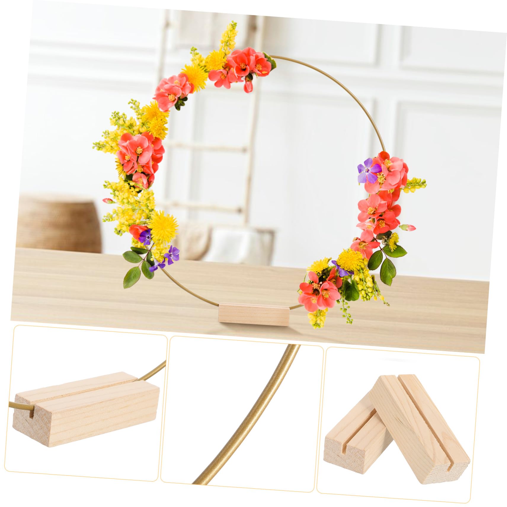 Homoyoyo 10 Aros de Metal para Macramé con Base, Diseño Artesanal y Fácil Instalación, Ideales para Decoración de Centros de Mesa en Bodas