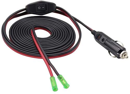 Miniatura 9 de AAOTOKK Paquete de 2 cables de terminal de anillo O de 16 AWG a encendedor de cigarrillos macho, conector de terminal de anillo tórico, cable de