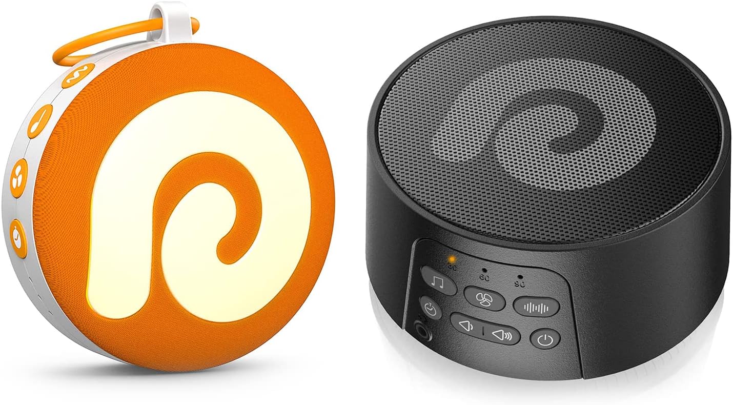Dreamegg D11 Bundle with D3 Pro Sleep Sound Machine, Rechargeable White Noise Machine for Sleeping, 29 HiFi Sound, Battery or Adapter, Auto-Off Timer, Portable Sound Machine for Baby Adult Home Travel