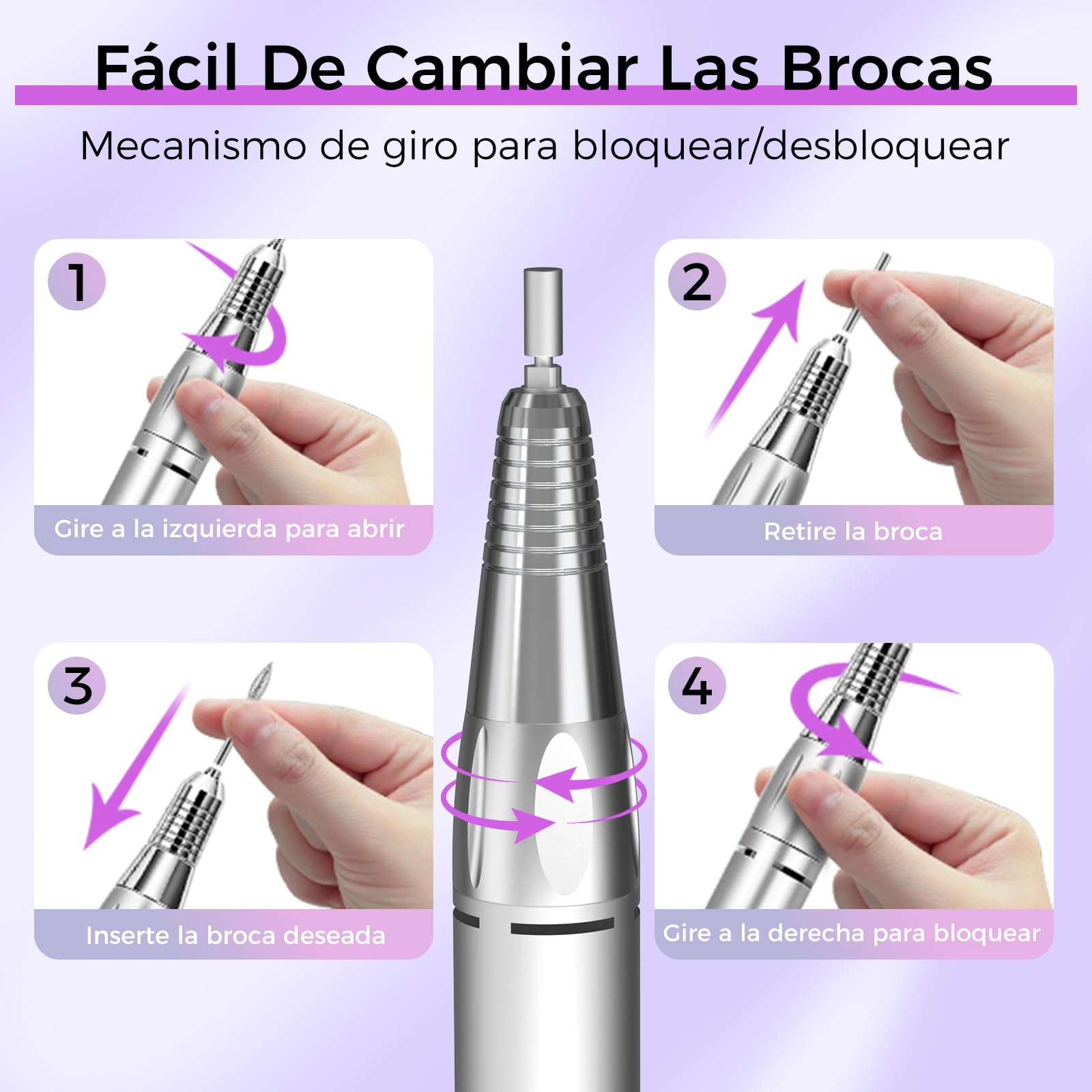 Torno para Uñas Profesional 35000RPM,NAILGIRLS 11 en 1 Torno de Uñas Acrilicas,Torno Electrico para Uñas con Pantalla y Pedal,Baja Vibración Torno Profesional para Uñas Tornos para Manicura y Pedicura