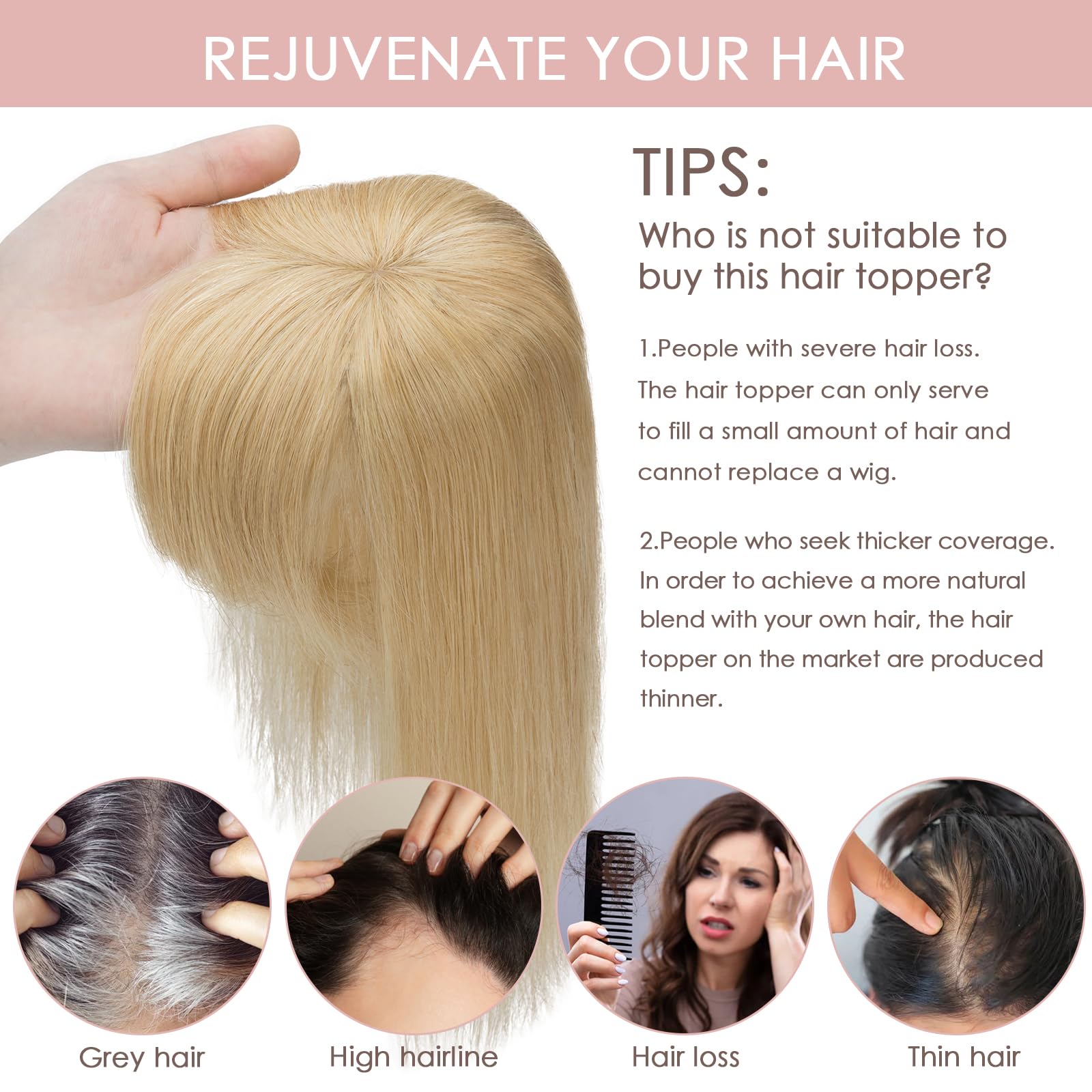 Silk-co Topper Extensions Haarteile Echthaar Clip in Extensions Echthaar Weich Natürlich Glatt Toupet Haarverlängerung mit Pony(11cm lang) 7A Remy Haare 50cm-49g 02# Dunkelbraun