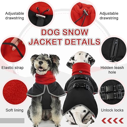 Miniatura 2 de QBLEEV Abrigo de invierno para perro, perro salchicha cálido con hebilla ajustable, chaqueta de Navidad para perros medianos, chaqueta de nieve para