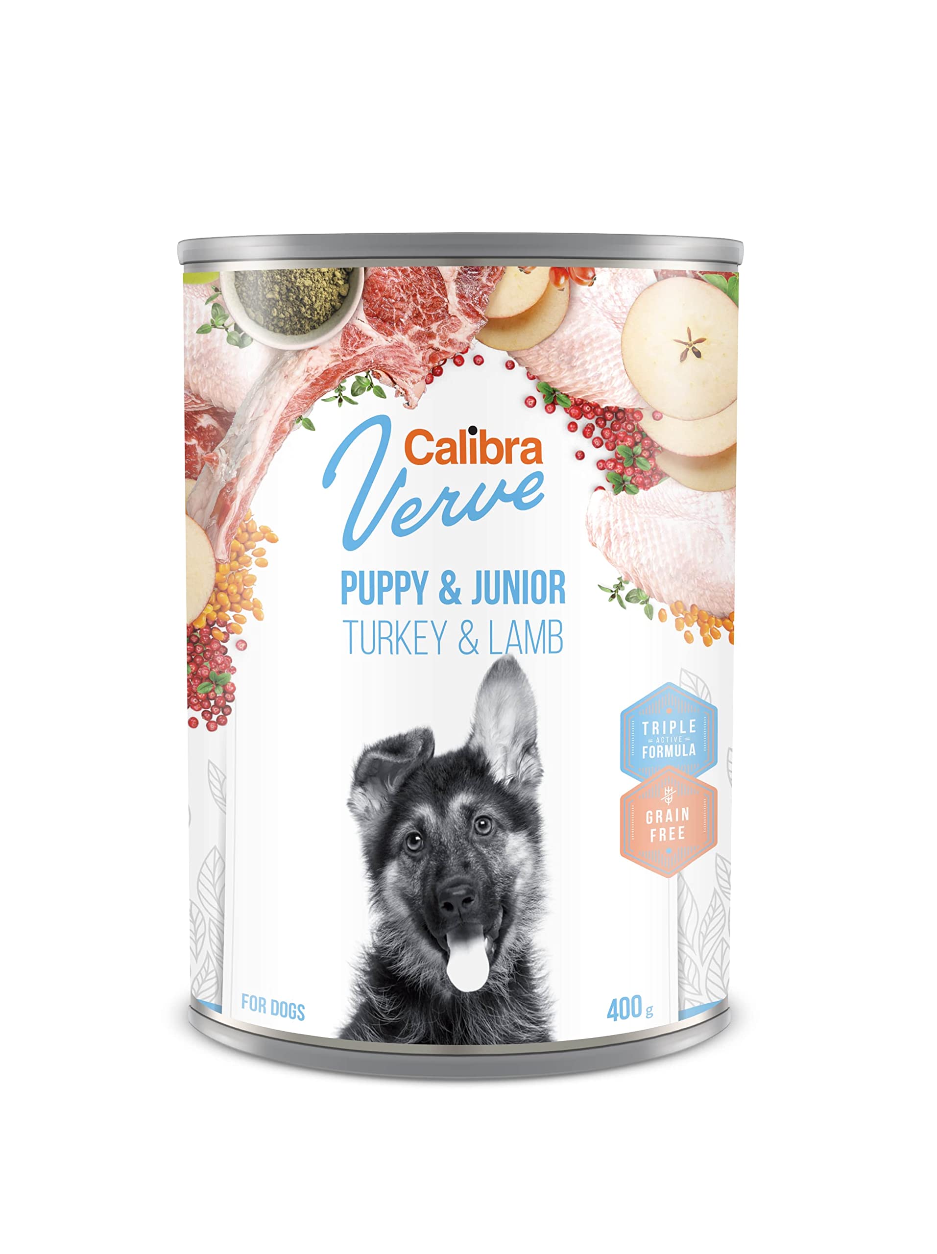Calibra Verve Grain Free Puppy & Junior Wet Dog Food (Turkey & Lamb) - Pack S...