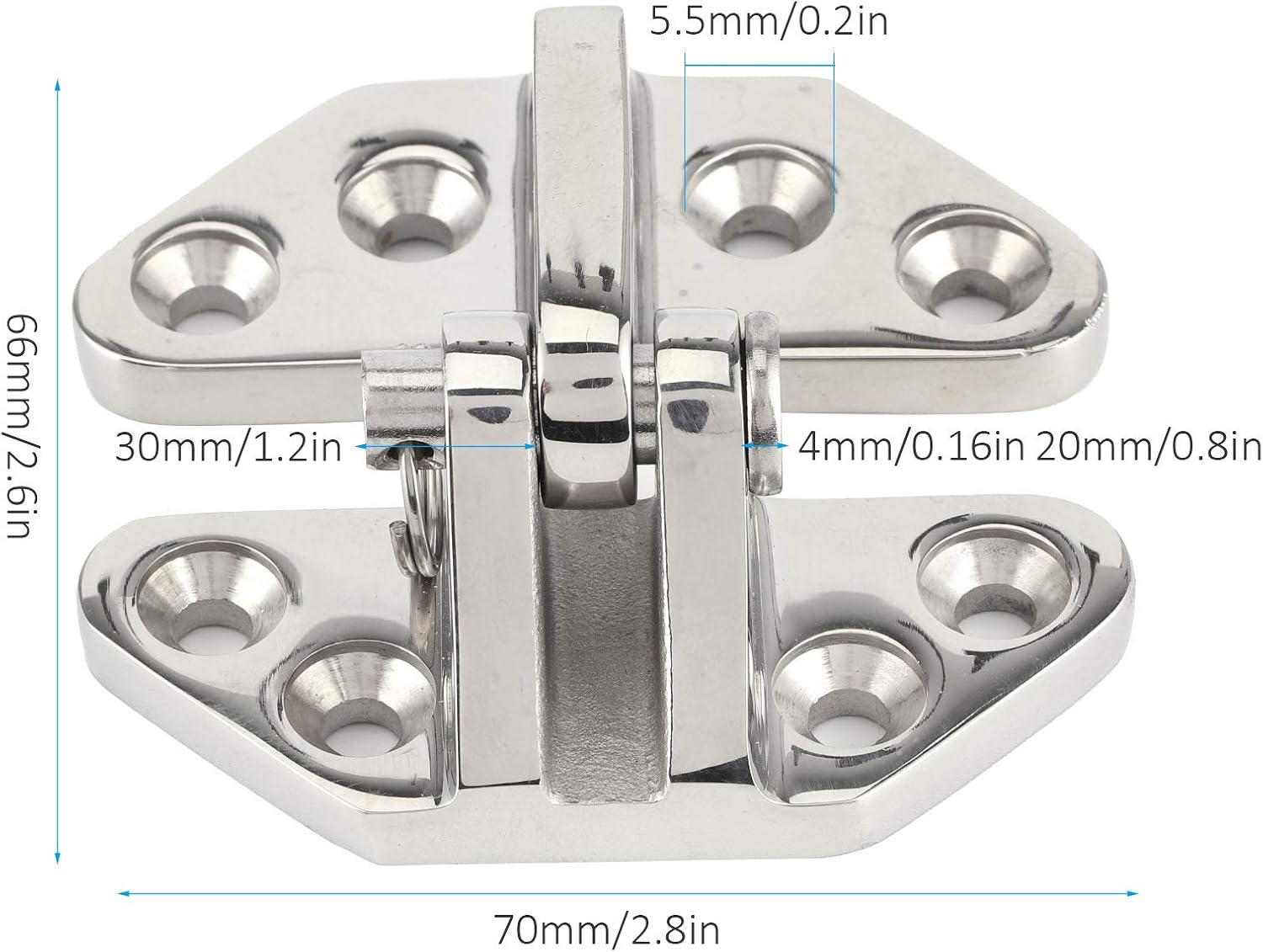 316 Stainless Steel Marine Hatch Hinge 2pcs Heavy Duty Gate Hinge for Wood -, Removable Pin, Durable & Easy to Install for Boats, Gates & Cabinets