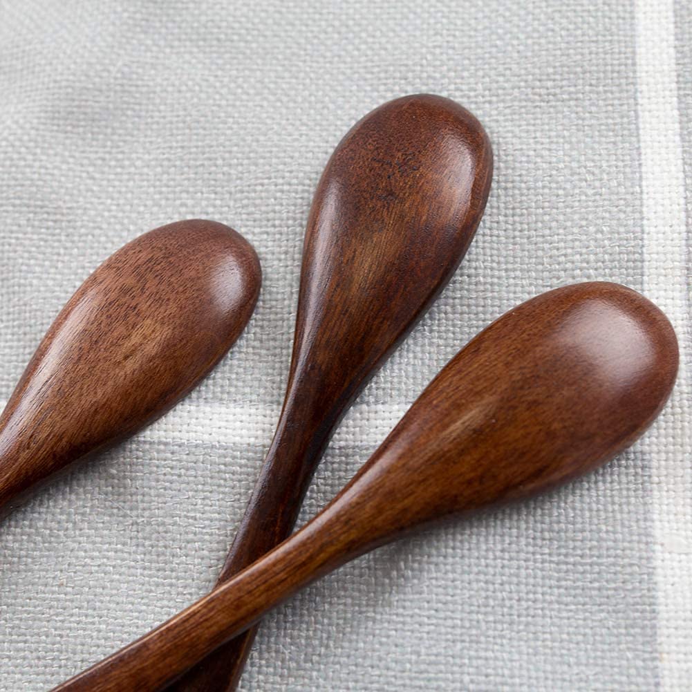 3 Cuillères En Bois Longues Pour Café Et Thé - Idéales Pour Mélanger, Servir Confiture, Sels De Bain - Lot De 3 - 4