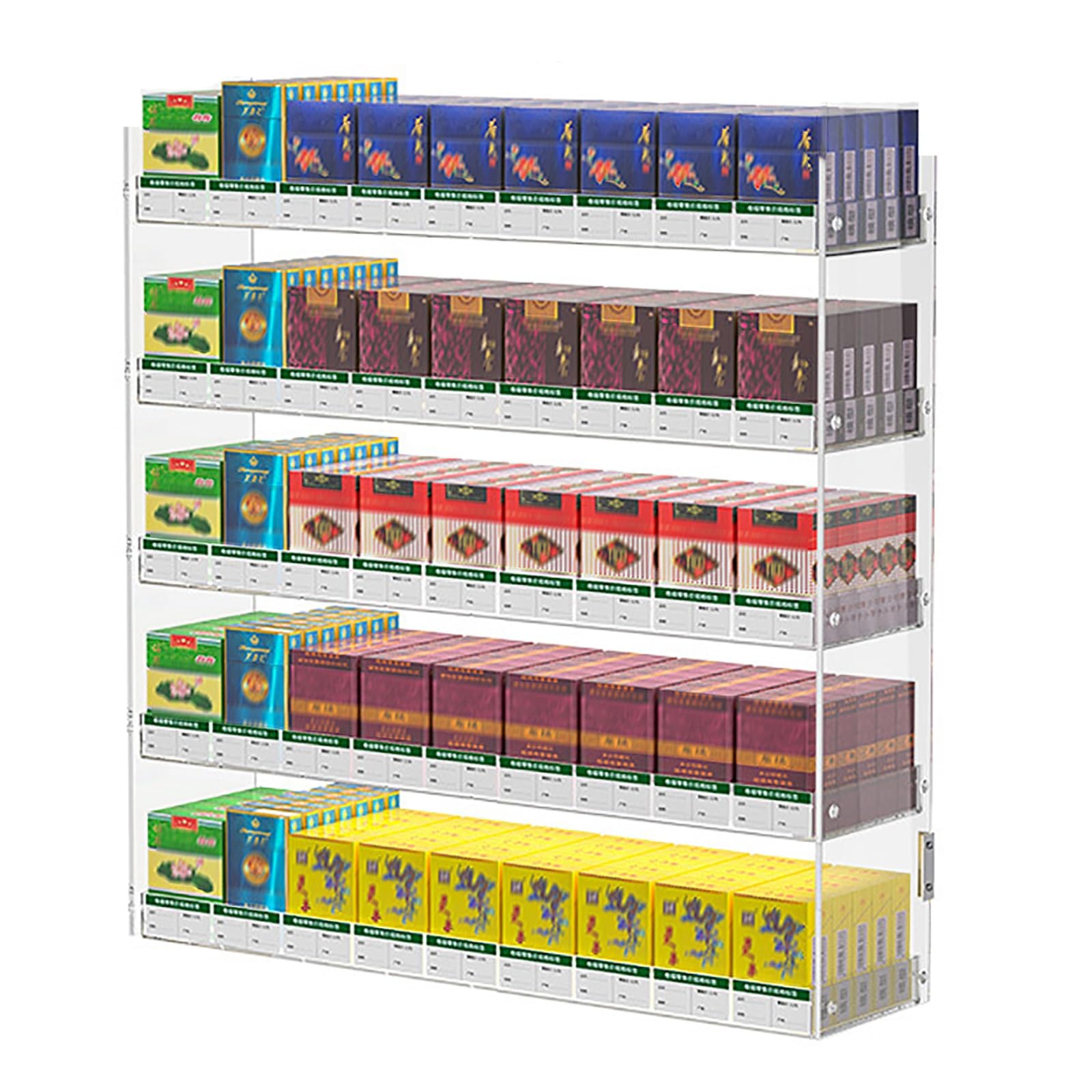 Étui à cigarettes mural en acrylique pour optimiser le comptoir de vente