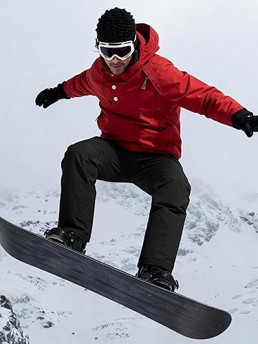 Miniatura 4 de FREE SOLDIER - Pantalones impermeables para hombre, con aislamiento de nieve, bolsillos con cierre de cremallera, para esquí, snowboarding, invierno