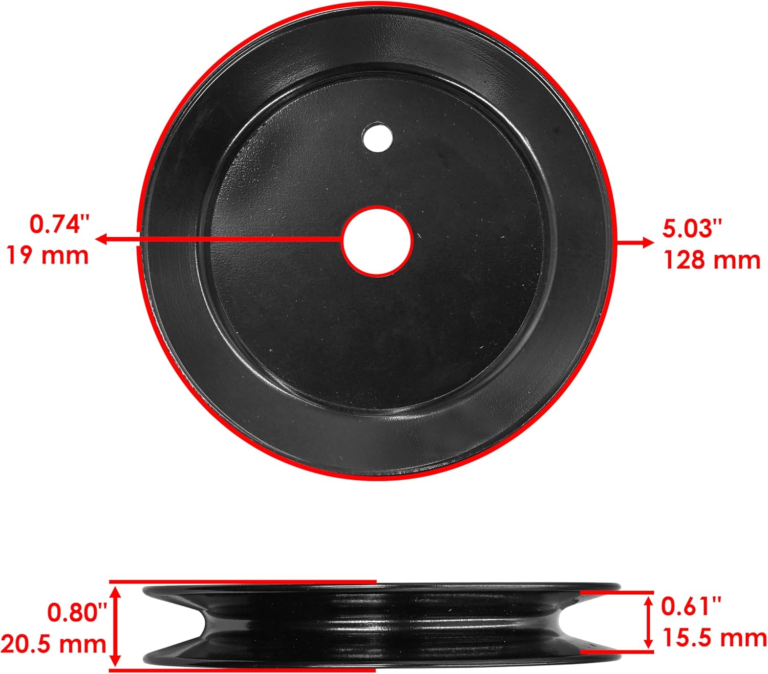 Caltric 756-3096 7563096 50" Deck Spindle Pulley Compatible with MTD Compatible with Cub Cadet 19A40013 19B40013