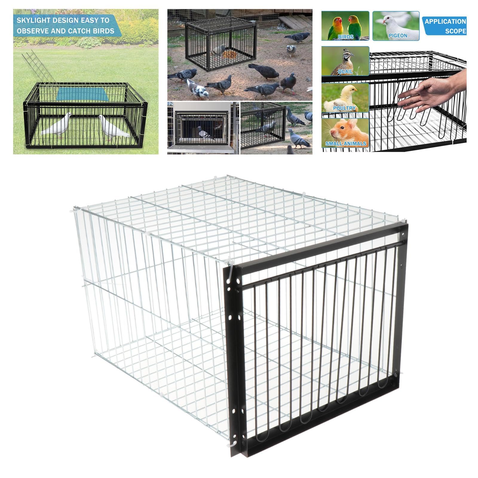 Sharplace Jaula para Palomas Suministros para Aves Automático Jaula para Animales con Estructura de Hierro Engrosado Y Pintura Antioxidante Adecuado Pa, 1 Entrada, Sin Tragaluz