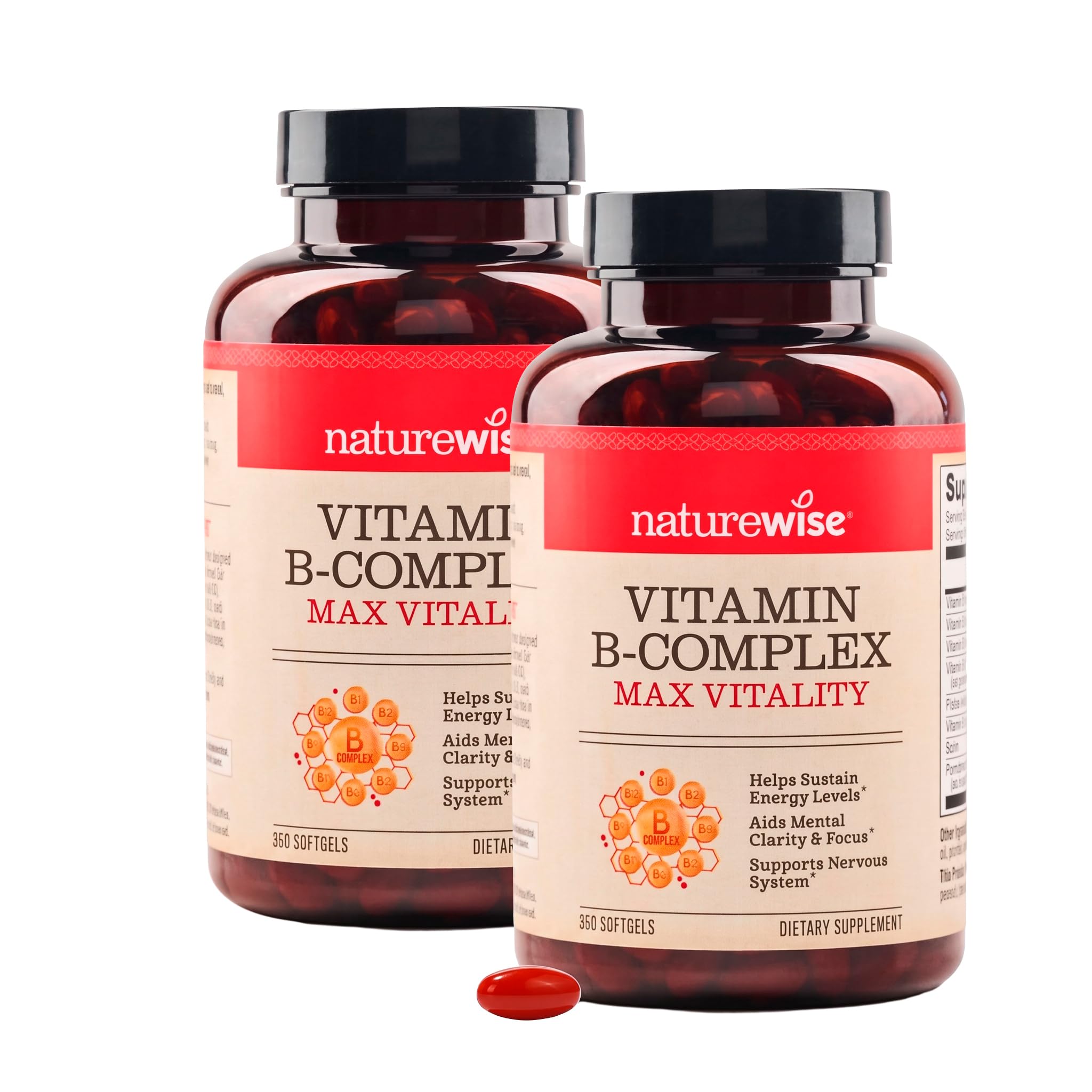 NatureWise Vitamin B Complex for Women and Men - with Folic Acid Biotin B1 B2 B3 B6 B12 - Support Cellular Energy & Mental Clarity - Gluten & Dairy Free - 60 Softgels[2-Month Supply] — Amazon image 12