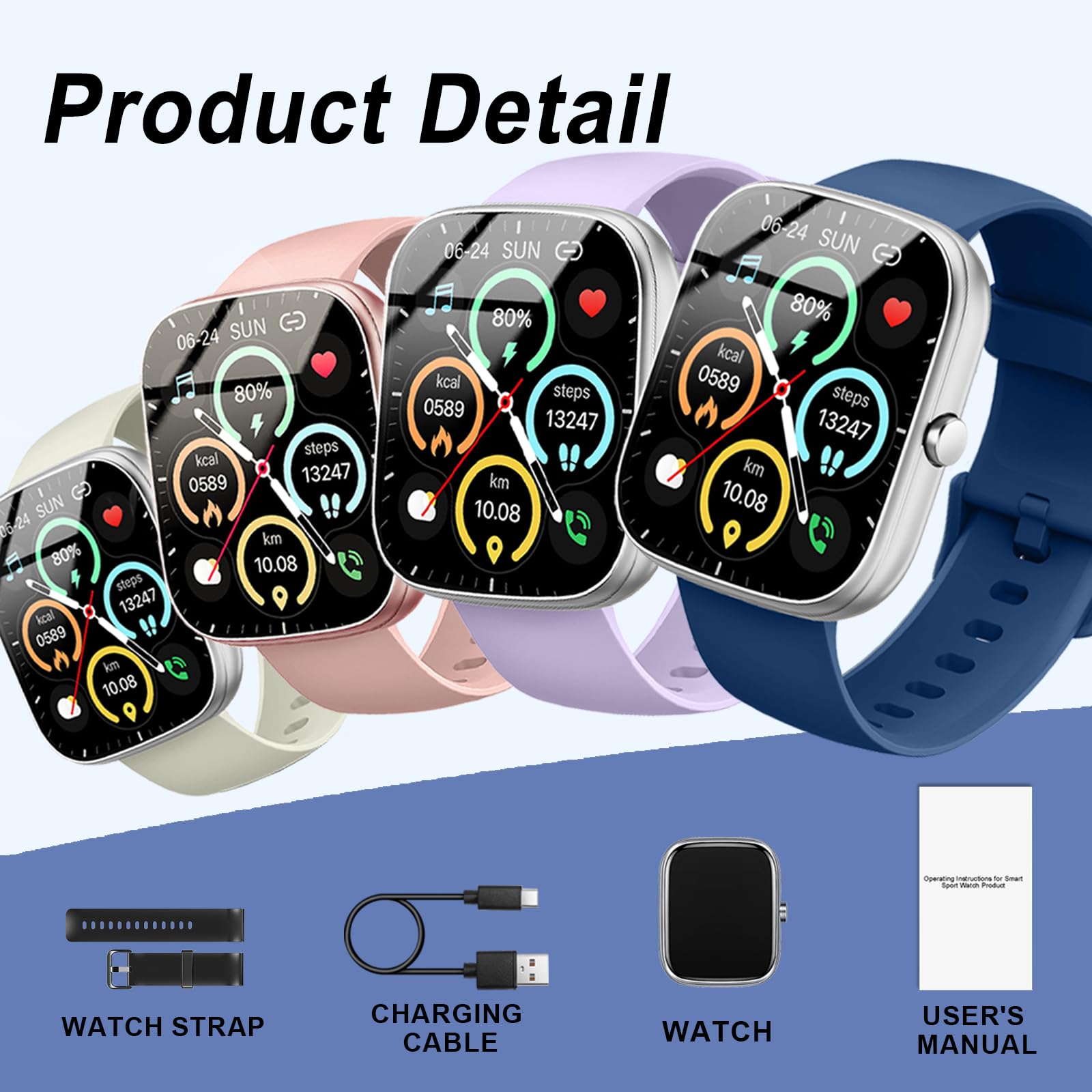 Smart Watch for Men Women (Answer/Make Call), 2025 New 1.91" HD SmartWatch, Fitness Watch with 120+ Sport Modes, IP68 Waterproof, Heart Rate/Sleep Monitor, Pedometer, Activity Tracker for Android iOS