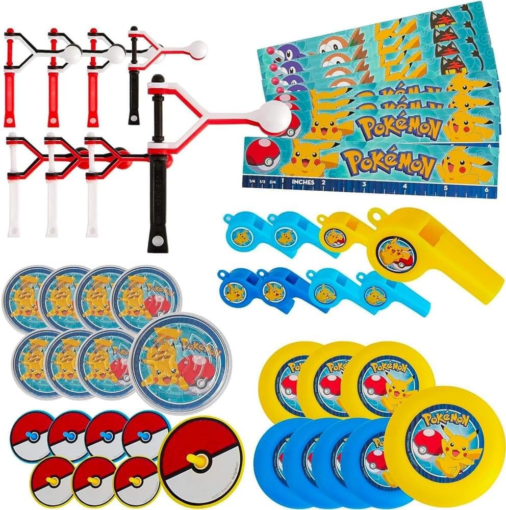 Amscan Pokemon Kids Party Favors Set (Pack of 48) - Perfect Party Supplies for Pokemon Themed Party, Baby Shower, Birthday & Other Events