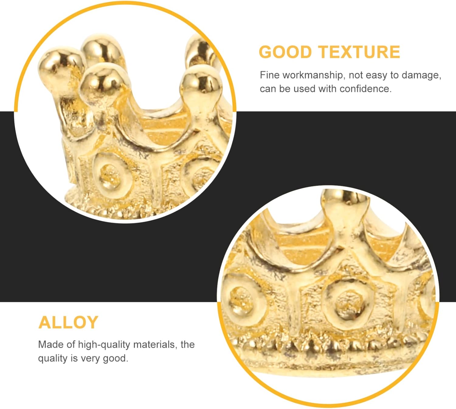 EXCEART 50Pcs King Crown Charm Spacer Bead 3D Mini Alloy Crown Charms DIY Vintage Charms Finding for Crafting Jewelry Making Golden - Image 5