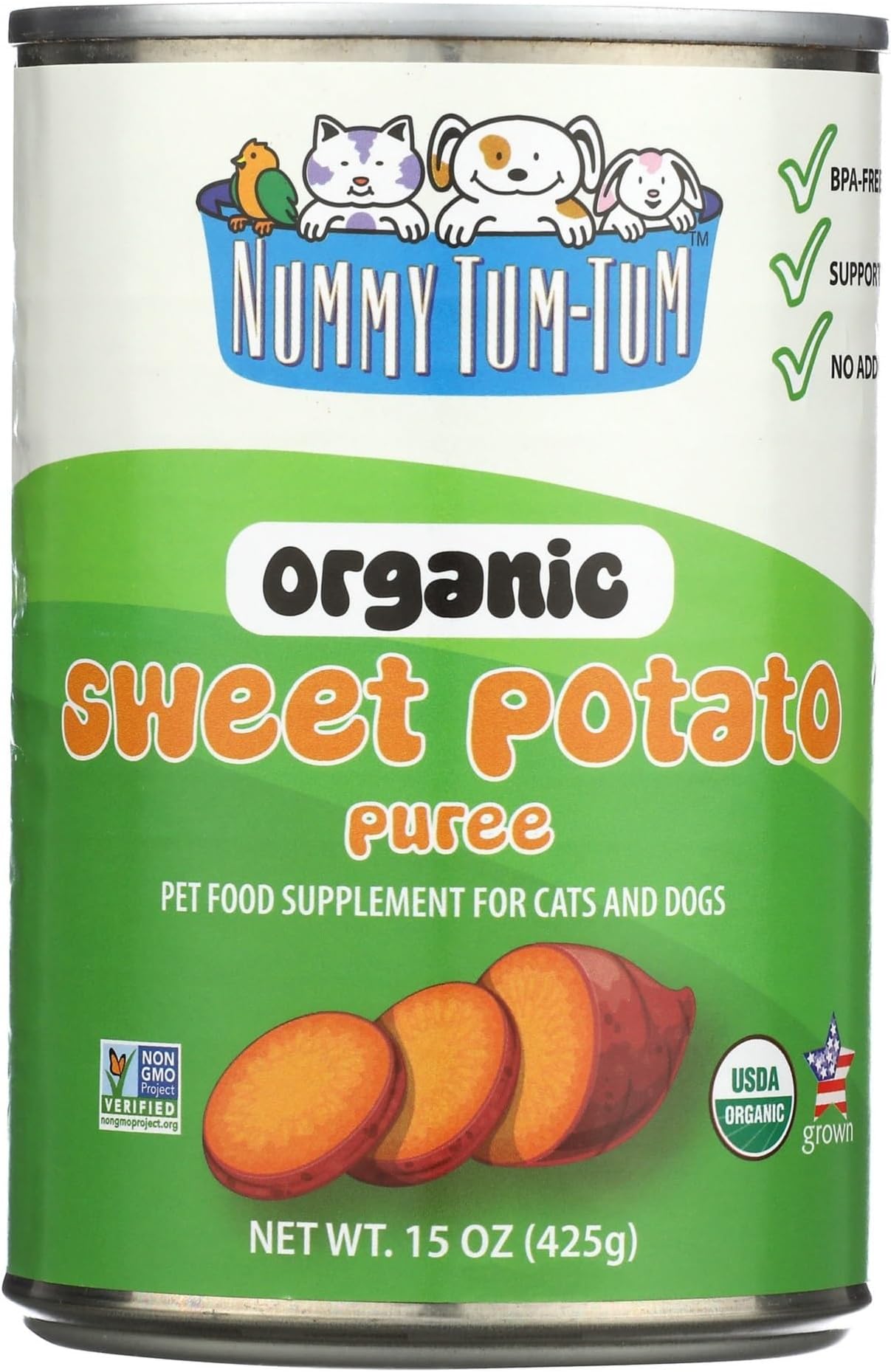 Nummy Tum Tum Pure Sweet Potato for Pets, 15-Ounce Cans (Pack of 12)