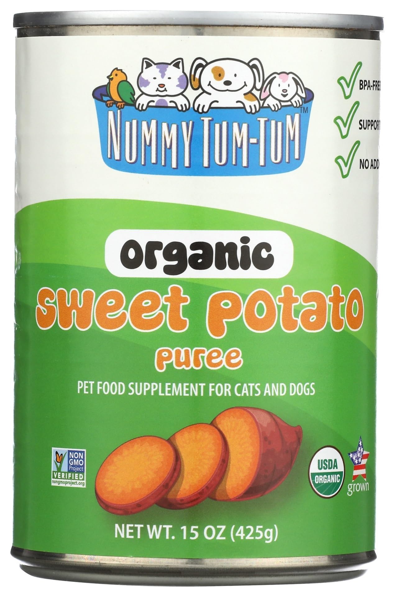 Nummy Tum Tum Pure Sweet Potato For Pets, 15 Ounce (Pack of 12) (Packaging May Vary)