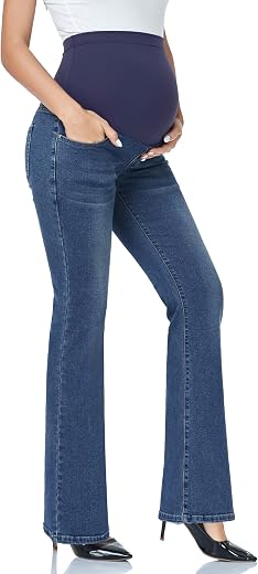 GLAMIX Women's Maternity Active Pants Over The Belly Workout Leggings Pregnancy Yoga Tights Pants