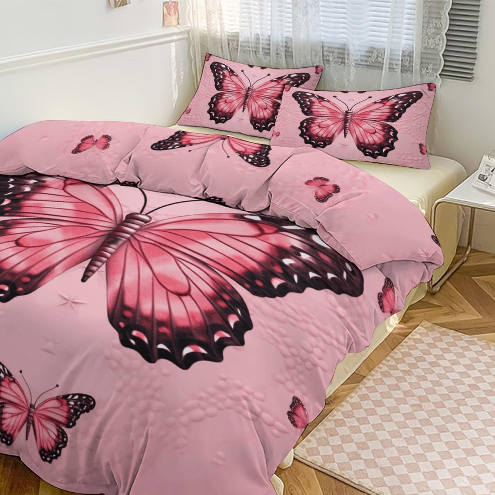 Couette grand lit épaisse pour éliminer le froid nocturne avec une parure de lit papillon isolante
